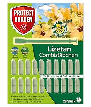 PROTECT GARDEN Lizetan Combistäbchen (ehem. Bayer Garten), Insektenabwehr für Zimmer- und Balkonpflanzen, 20 Stück