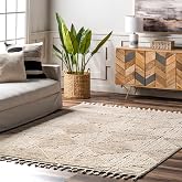 nuLOOM Kerry Beige Geometric Power Loomed Area Rug, 9' x 12' | Nuloom Kerry Geometric 9' x 12' Area Rug for Living Room Bedroom Dining Room, Beige