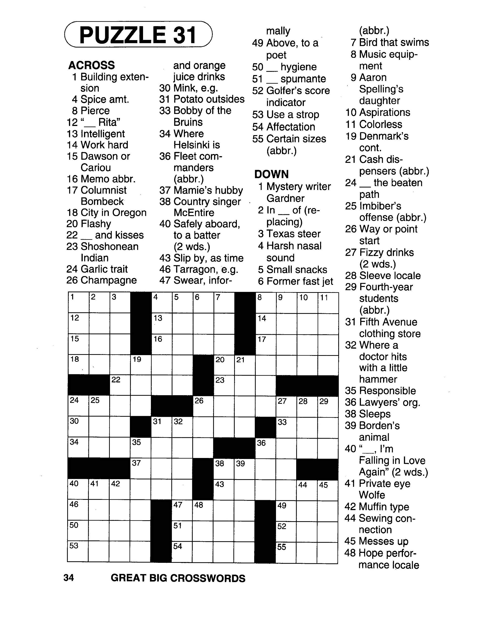 Large Print Crosswords Book Gambaran