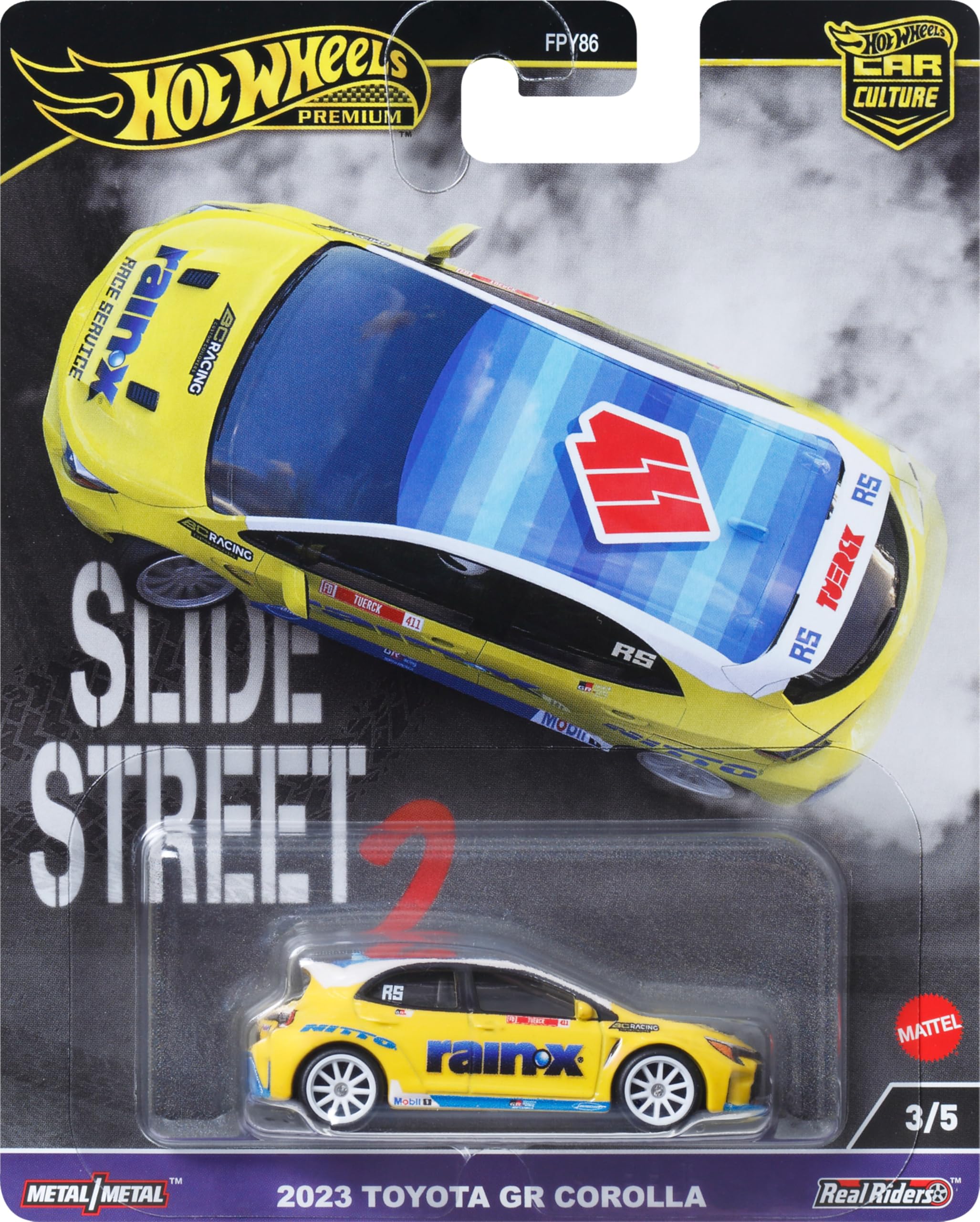 Hot Wheels Premium Toyota Corolla GR, Car Culture Circuit Legends Vehicles for Kids 3 Years Old & Up and Adult fans and Collectors, Premium Collection of Car Culture 1:64 Scale Vehicles, HKC82
