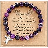 Dabem Sympathy Gift for Loss of Loved Ones, Natural Stone Bracelets Memorial Bereavement Gifts for Women/Girls