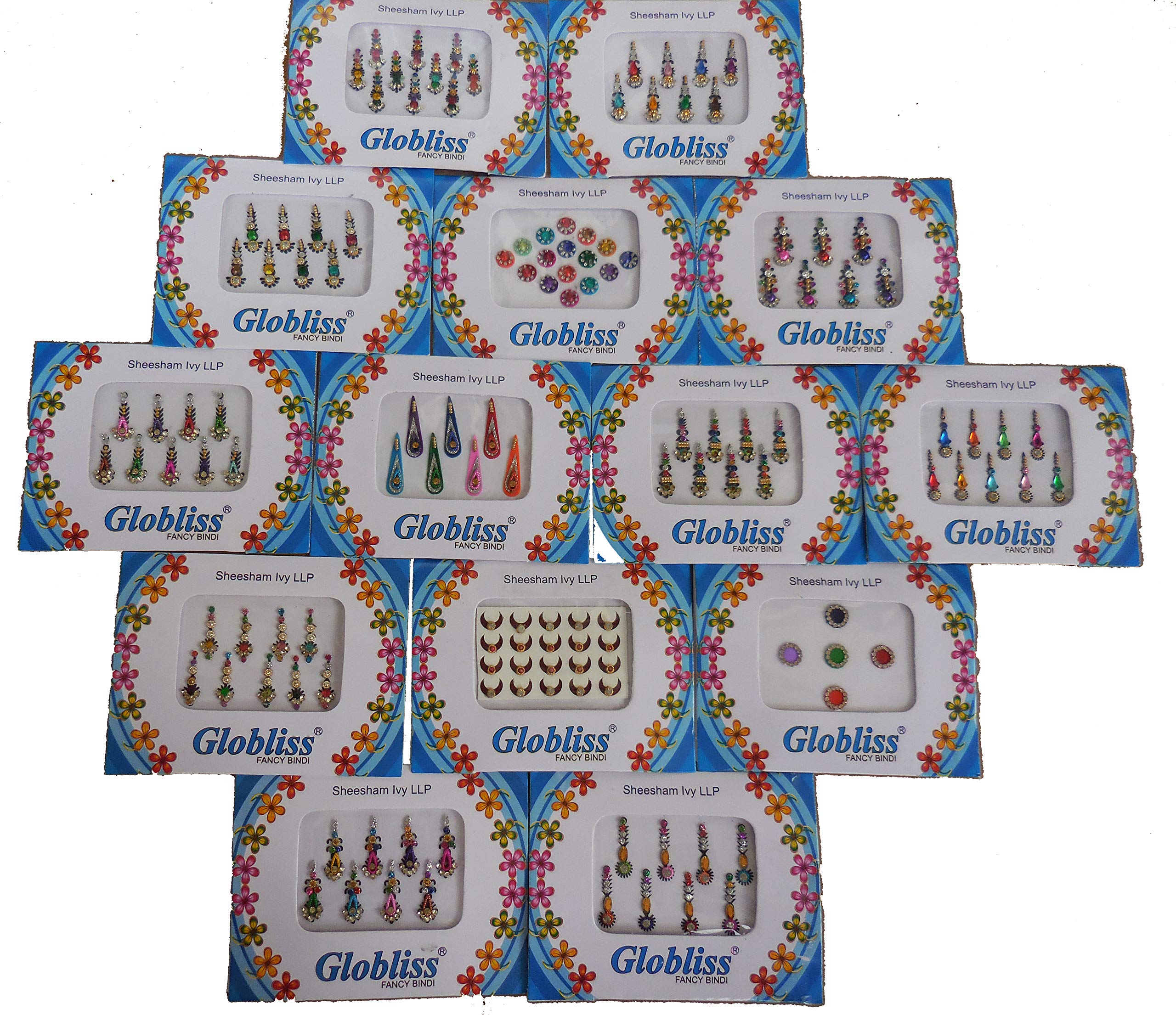 Photo 1 of 12 Bindi Packs Collection Mix n Match Forehead face Gems Forehead Sticker Colorful