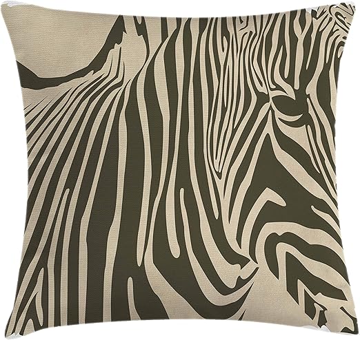 Amazon Com Lunarable Zebra Print Throw Pillow Cushion Cover