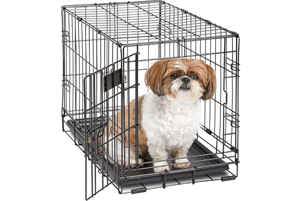 MidWest Homes for Pets 22-Inch iCrate for Extra-Small Breeds, Up to 15 lbs, Single Door Folding Dog Crate with Divider Panel,