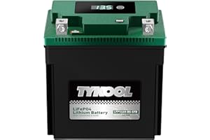 TYKOOL YTX14AH-BS-STD, LiFePO4 Lithium Motorcycle Battery,12.8V 7Ah,420CCA,5X Longer Life,Digital Readout, Powersports Battery,Fits for ATV, UTV, Snow mobile,Polarity:[+ -]