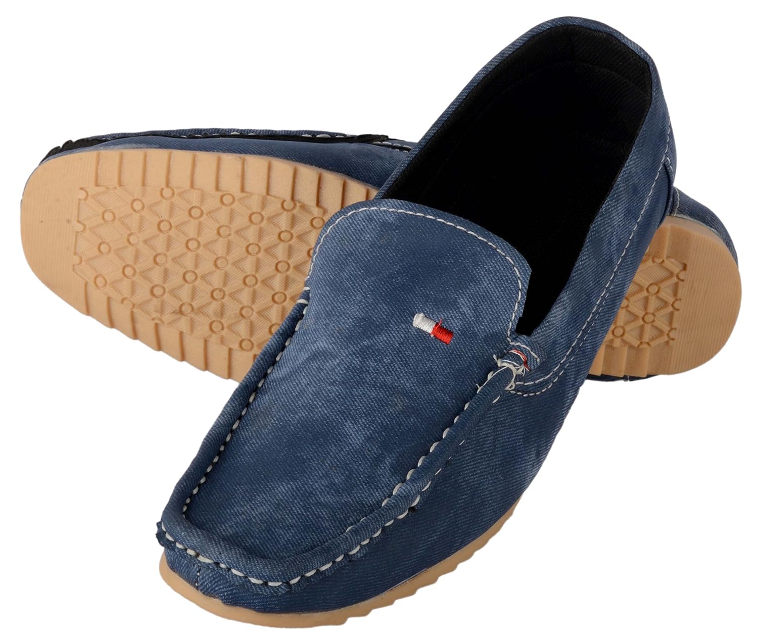 fox hunt men's blue denim loafer shoes, casual loafer shoes for men's