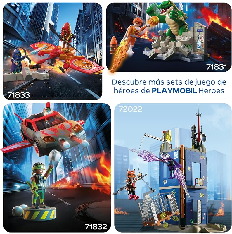 | Heroes | Duell Am Helden-Tower | Juego Lleno de acción para duelos emocionantes | con Figuras y Accesorios detallados para niños a Partir de 4 años | 72022