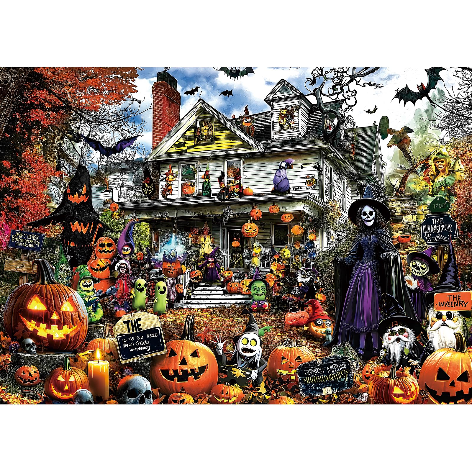 MINIWAN Halloween 1000 Piece Jigsaw Puzzle for Adults – Spooky Haunted ...