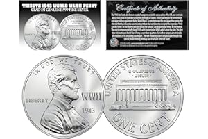 MERRICK MINT 1943 Tribute Steelie WWII Penny Coin Clad in Genuine .999 Fine Silver - Lot of 3