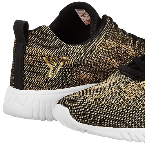 black and gold running shoes