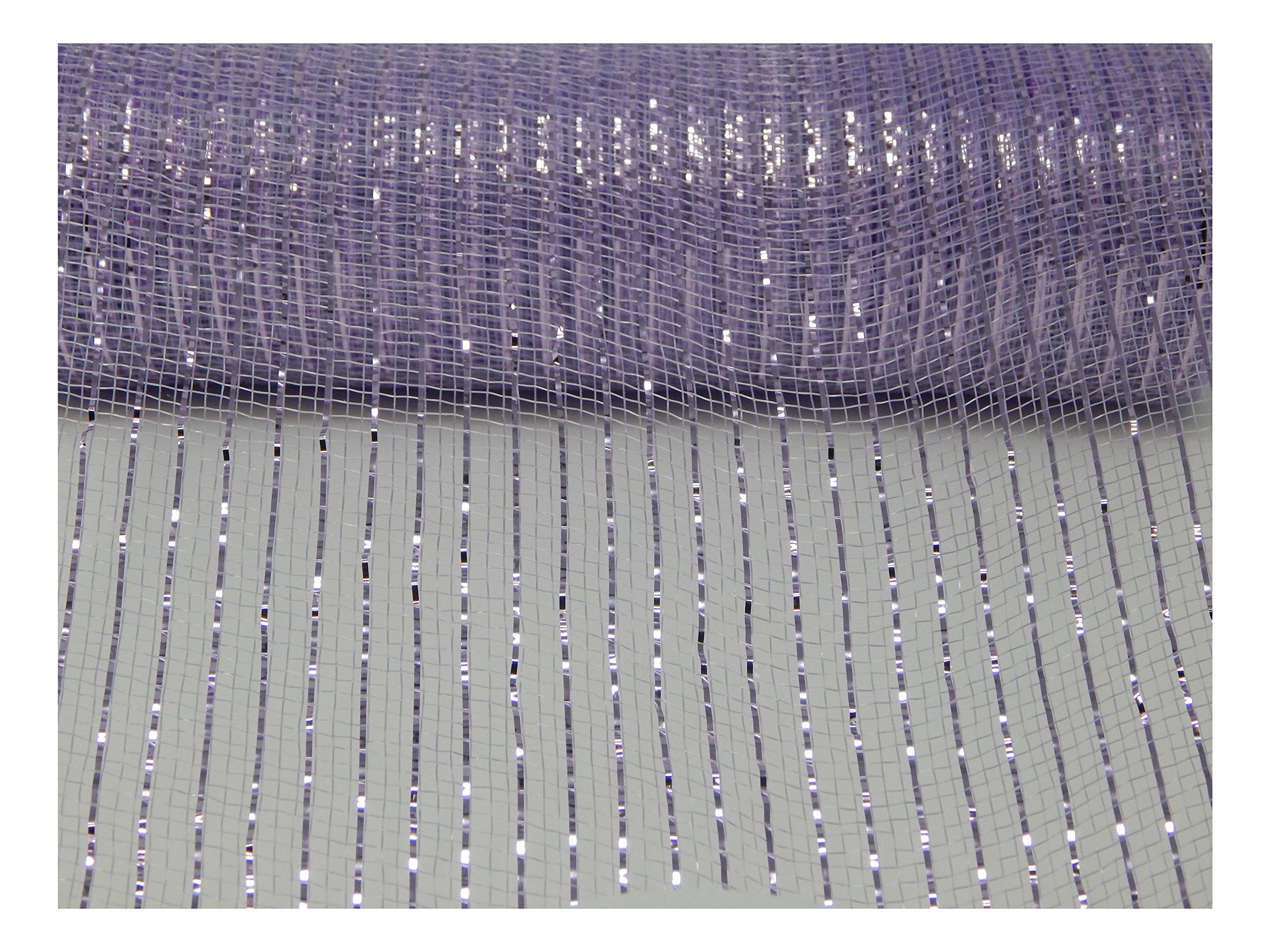 Floral Supply Online - 10 inch x 30 feet Metallic Mesh Ribbon. The Exclusive Metallic Mesh with A Unique Touch of Color and Sparkle. (Lavender)
