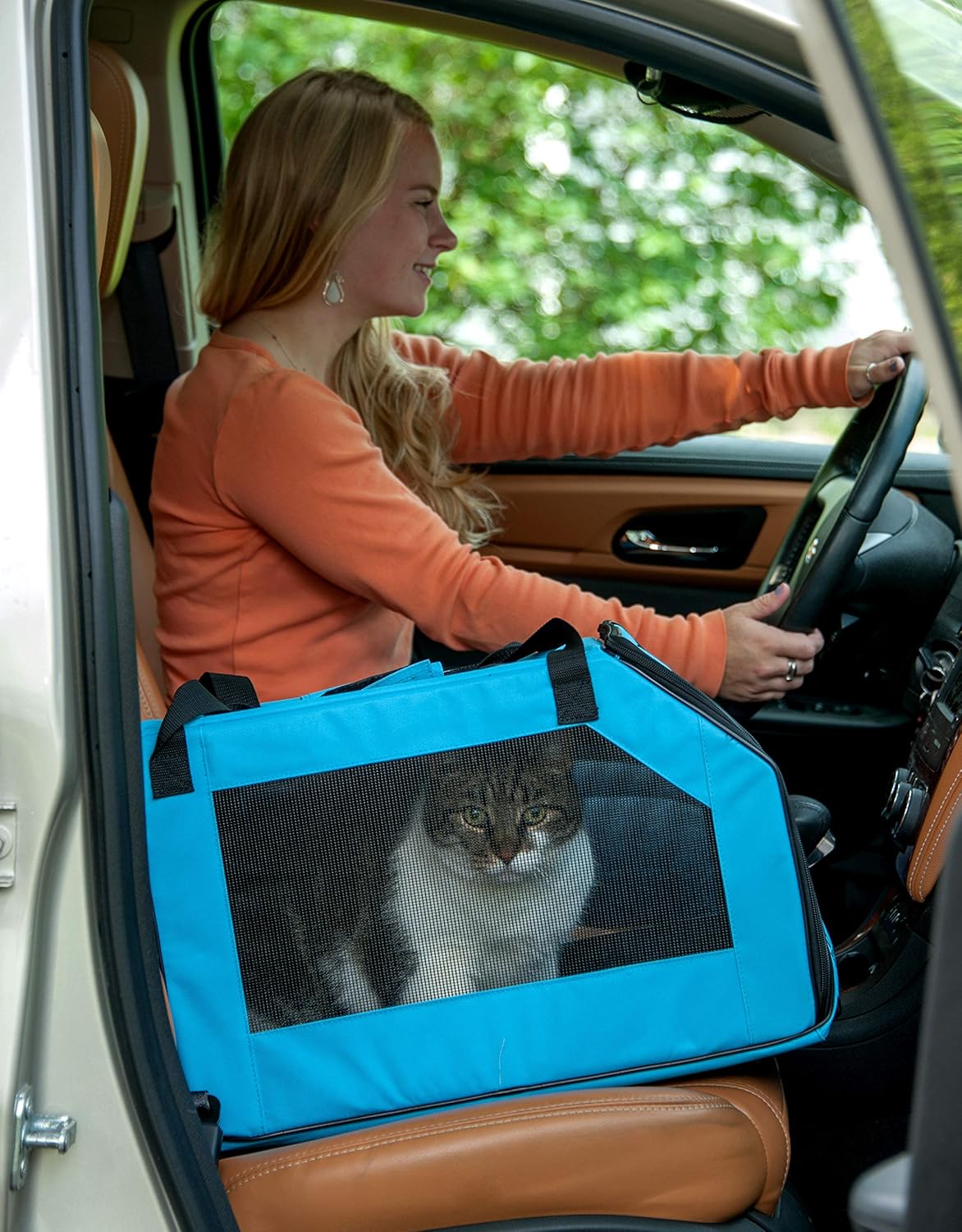 Pet Gear Signature Pet Car Seat & Carrier for Cats and Dogs up to 20-pounds, Aqua : Automotive Pet Safety Products : Pet Supplies