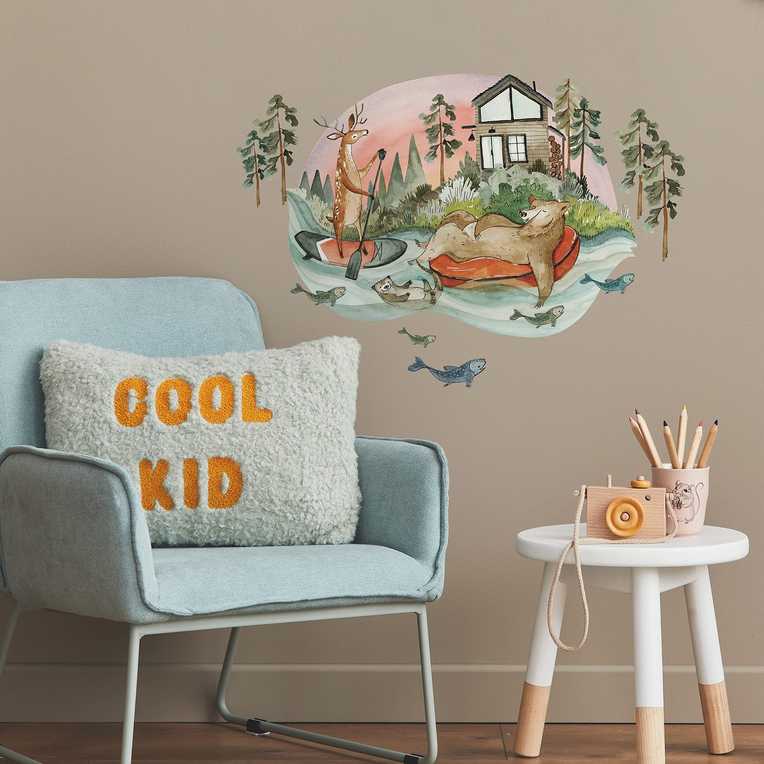 RoomMates RMK5165GM Lazy River and Friends Peel and Stick Giant Wall Decals