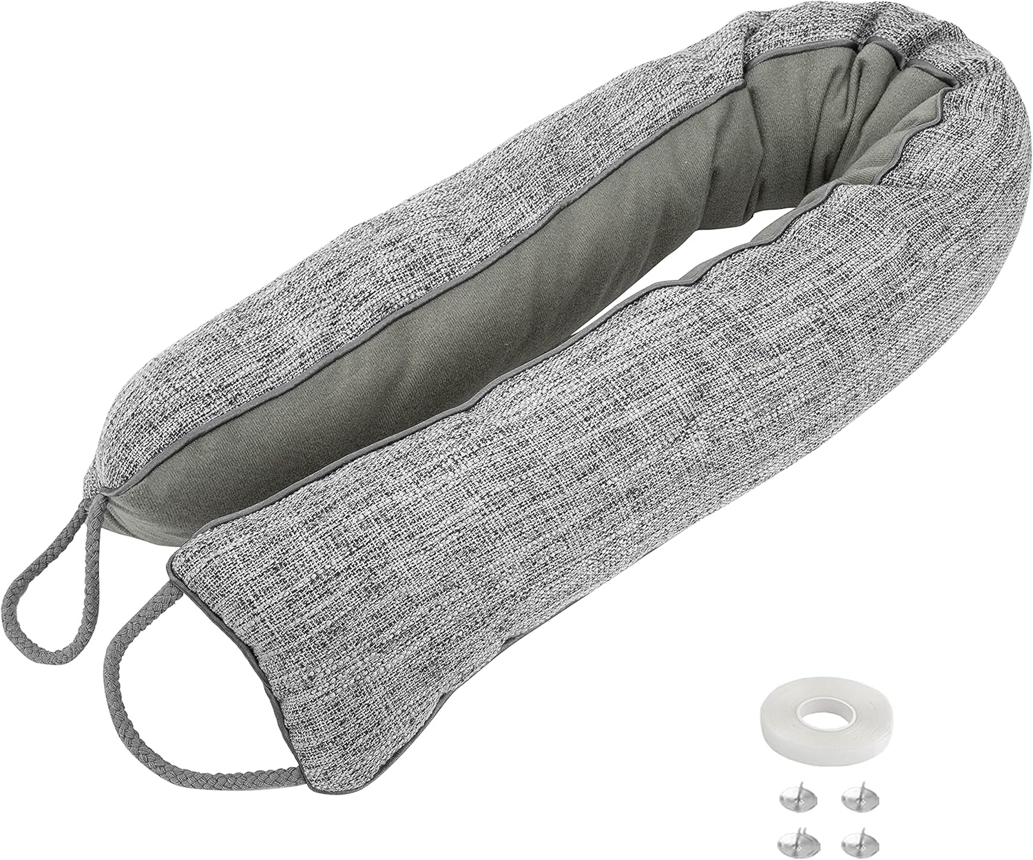 Draft Stoppers - Upgraded Under Door Draft Guard 36inch, Air Stopper Noise Blocker Heavier Bottom Insulation with Hanging Loops Easy Storage (Grey, Cotton and Hemp)