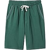 VANCOOG Men’s Casual Cotton Knit Short Drawstring Elastic Jogger Gym Shorts