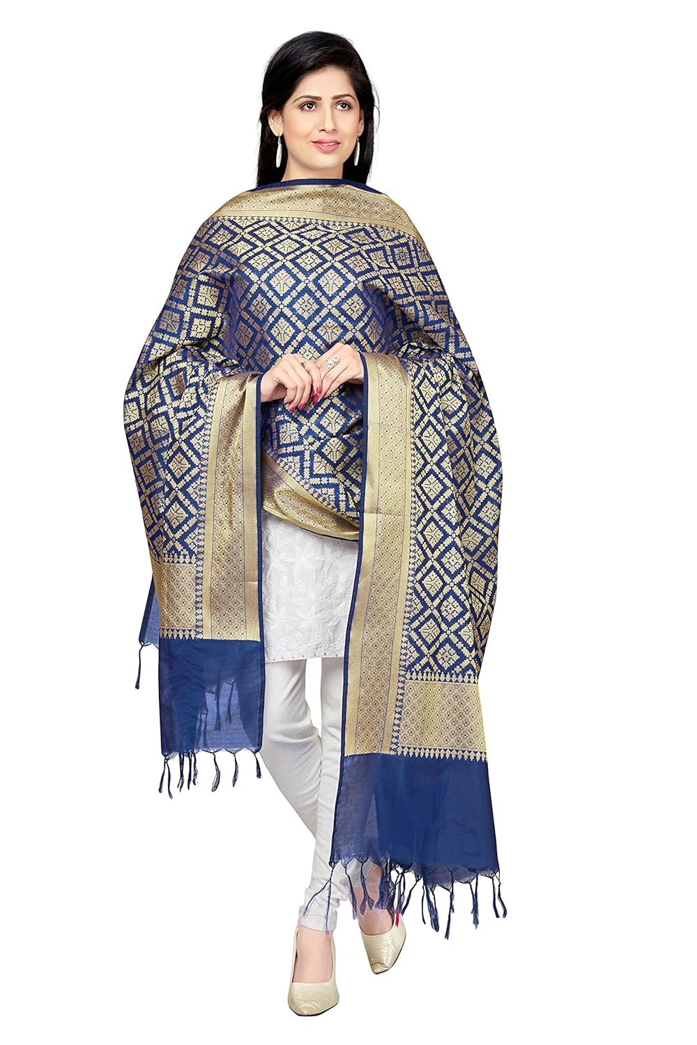 rani saahiba art katan silk zari woven dupatta