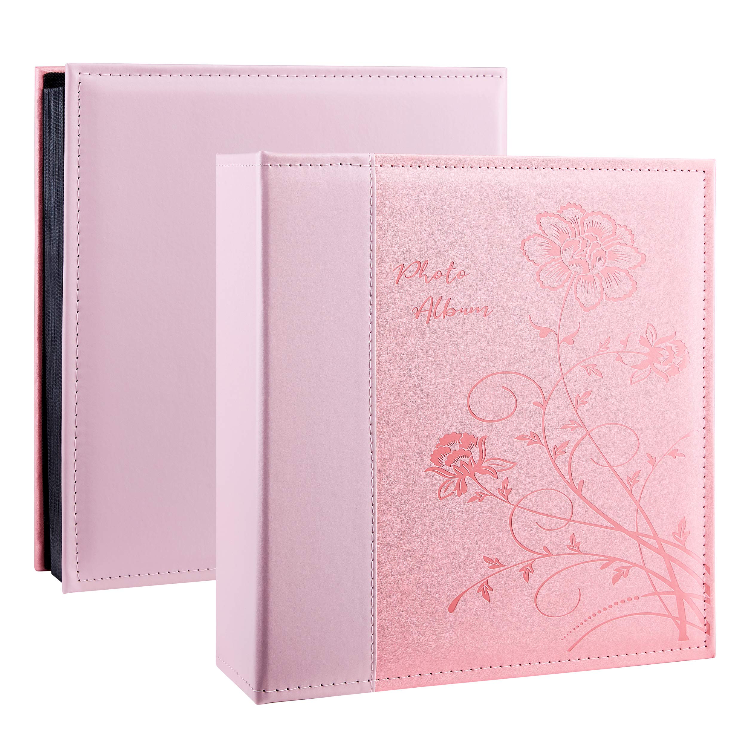 Artmag Photo Picutre Album 4x6 400 Photos, Extra Large Capacity Leather Cover Wedding Family Photo Albums Holds 400 Vertical 4x6 Photos with White Pages(Pink)