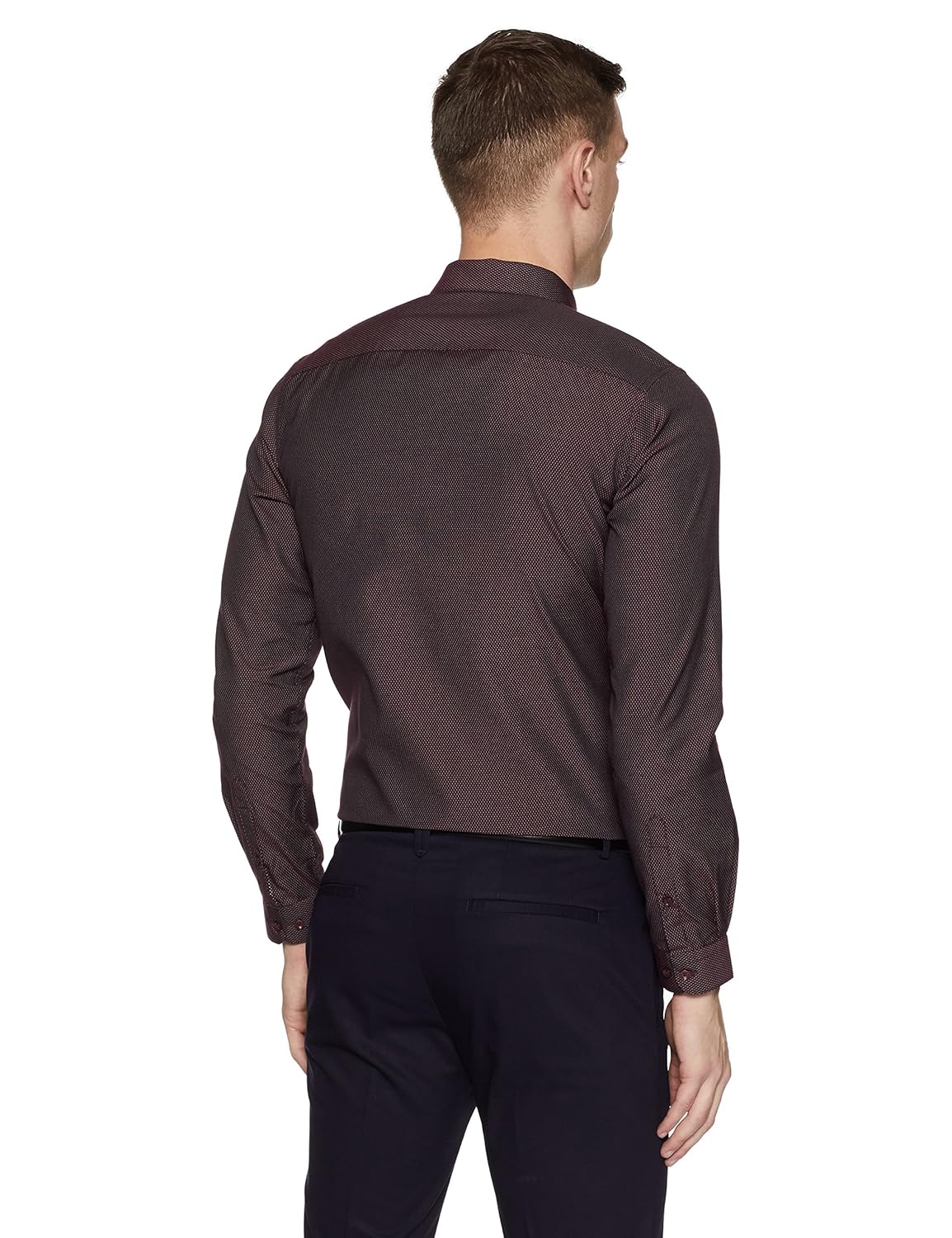 peter england men's plain slim fit formal shirt