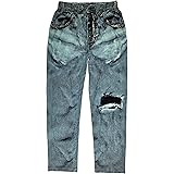 mens faux denim lounge pants