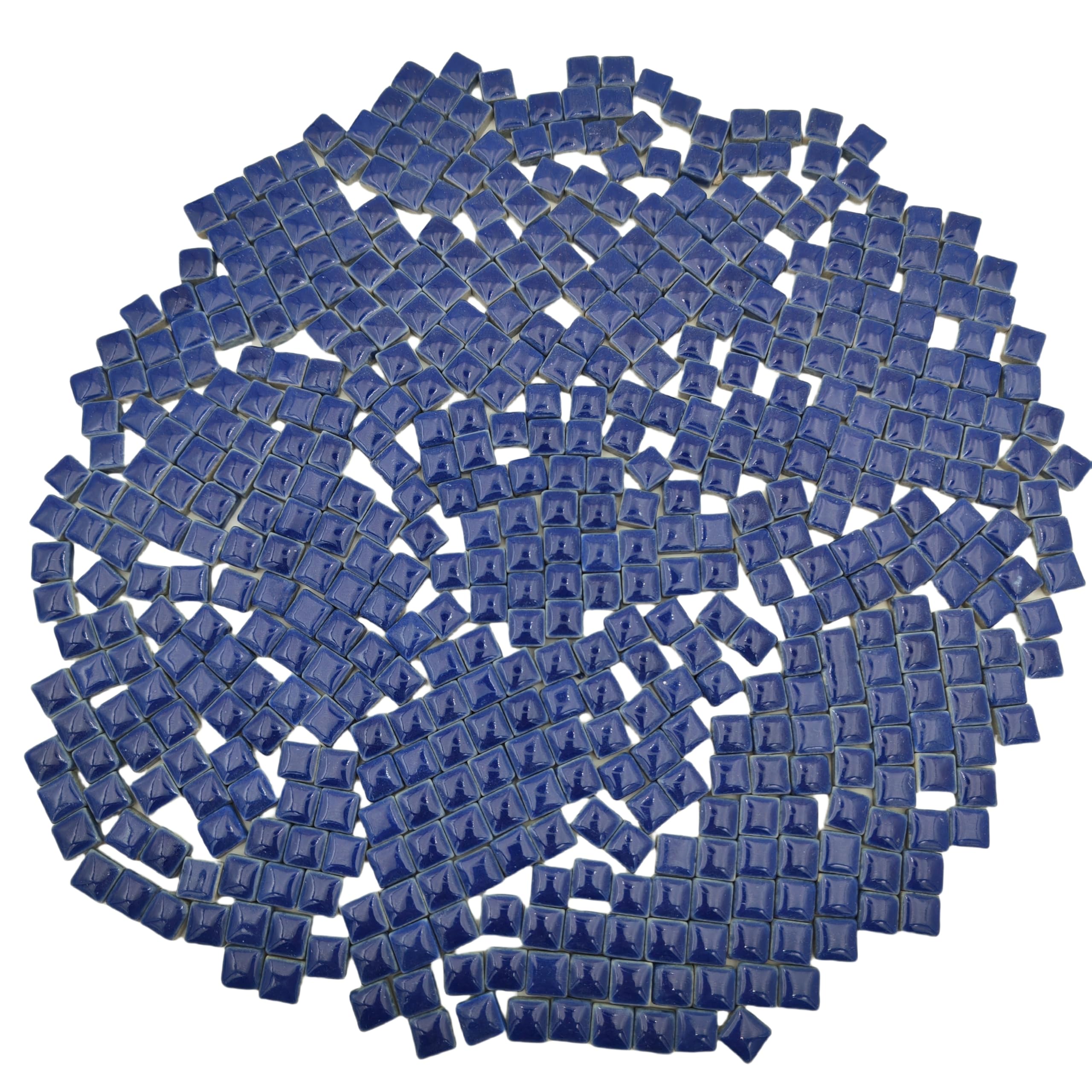 500g Square Ceramic Mosaic Tiles, 500PCS 1 * 1CM Handmade Making Creative Micro Mosaic Pieces for Lovers DIY Mosaic Projects and Home Decorations (Navy Blue)