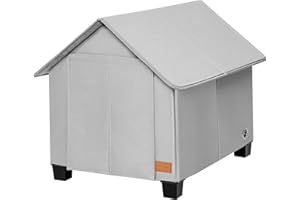 NUROMY Insulated Dog House Outdoor with Warm Mat and Elevated Feet,Weatherproof Dog Bed House for Medium Size Dog and Multiple Large Cat,Max Pets Size 20.8 X 13.7 Inches