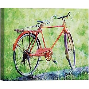 SIGNWIN Canvas Wall Art A Red Bike in...