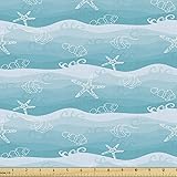 Ambesonne Nautical Fabric by The Yard, Outline
