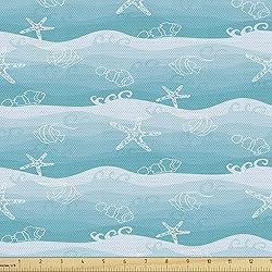 Ambesonne Nautical Fabric by The Yard, Outline
