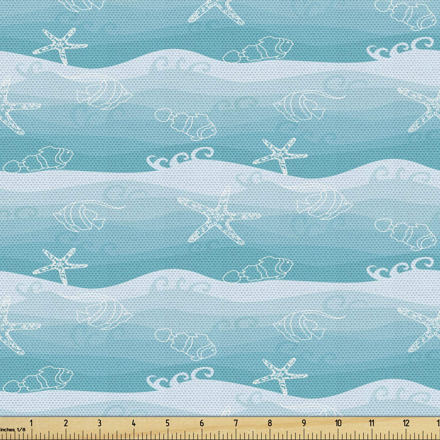 Ambesonne Nautical Fabric by The Yard, Outline