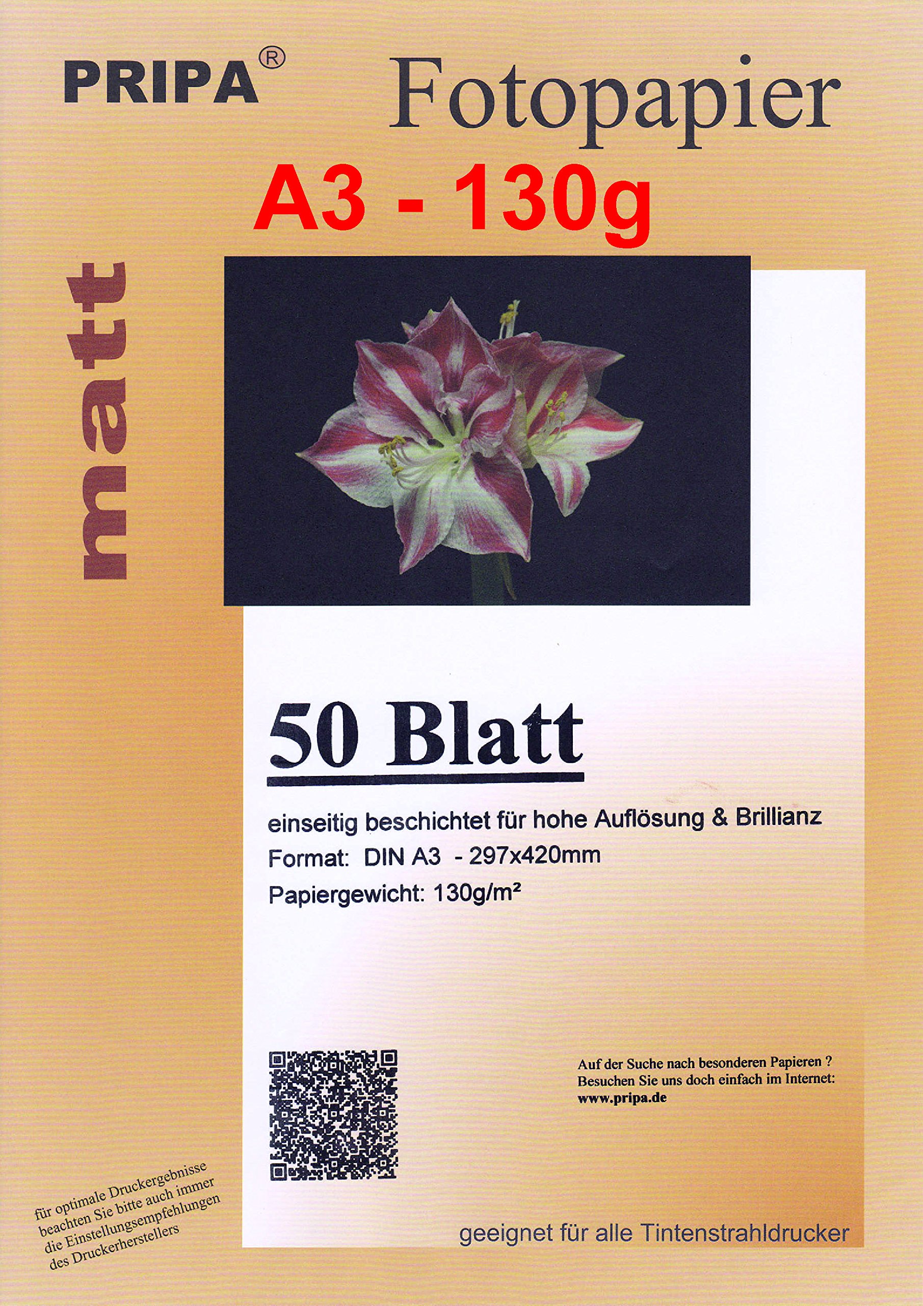 matte Photo Paper 130g-50Blatt-A3