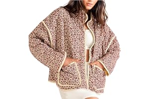 VAOYIU Women's Cropped Puffer Jacket Vintage Cardigan Floral Printed Lightweight Open Front Padded Quilted Coats