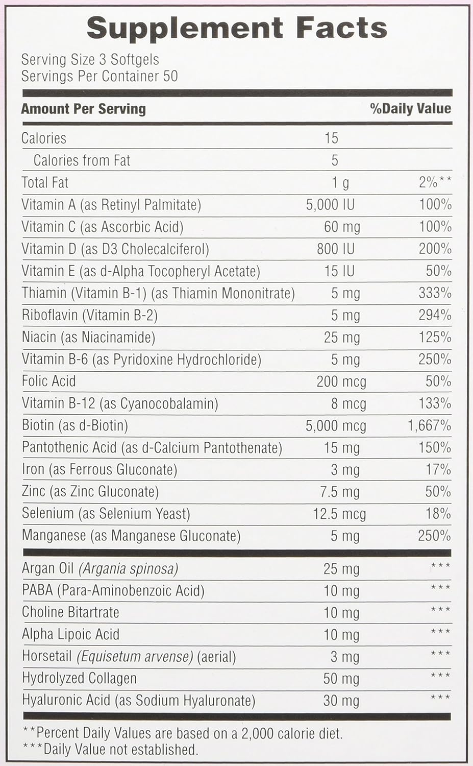 Extra Strength Hair Skin and Nails Vitamins by Nature's Bounty Optimal Solutions, with Biotin and Vitamin B, Supports Skin and Hair Health, 150 Count: Health & Personal Care
