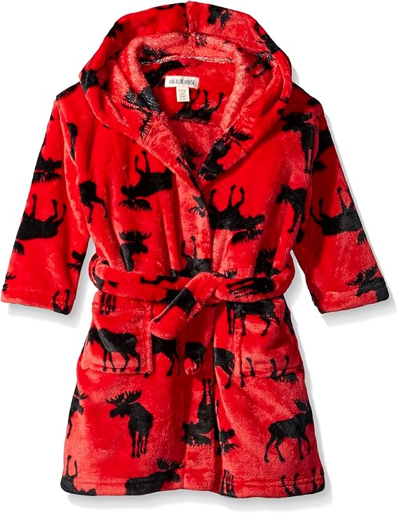 Little Blue House by Hatley Kids' Fuzzy Fleece Robe Clothing