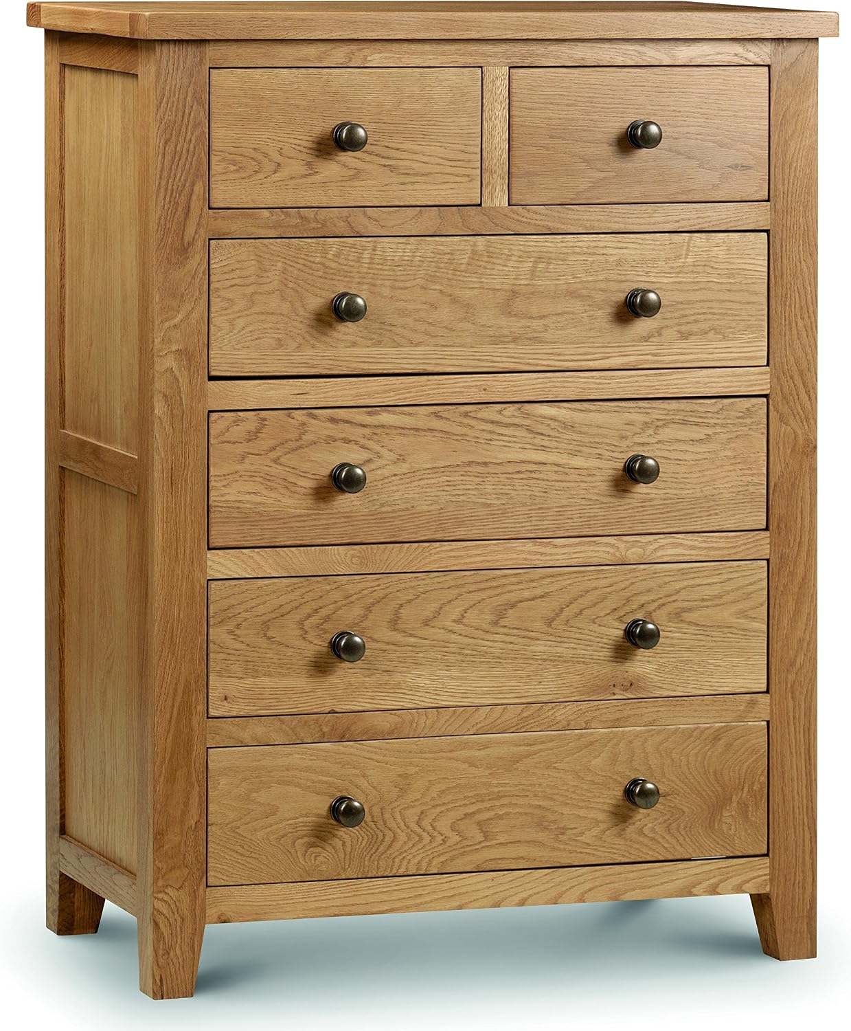 Julian Bowen Marlborough 4+2 Drawer Chest, Oak, H 42.52 X W 32.68 X D17.32 inch