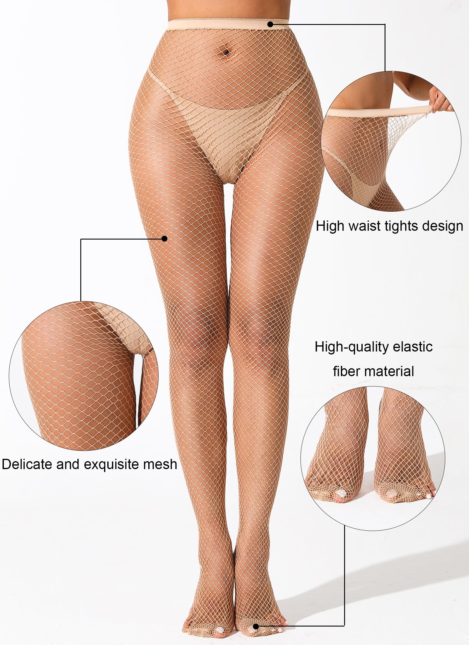 Fishnet Stockings Womens High Waist Tights Sexy Mesh Stockings For Women