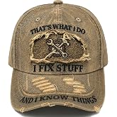 Snapback Hats for Men Funny, Retirement Gifts, Distressed Baseball Cap | Trending Mens Snapback Hats for Husband, I Fix Stuff Vintage Embroidered Dad Hat, Personalized Gifts for Men Birthday