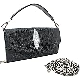 Pelgio Genuine Stingray Skin Leather Shoulder Cross Body Bag Purse