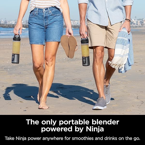 NINJA BLAST PORTABLE BLENDER, CORDLESS, 18OZ. VESSEL, PERSONAL BLENDER FOR SHAKES & SMOOTHIES, BPA FREE, LEAKPROOF LID, USB-C RECHARGEABLE, BLACK, BC151BKC (CANADIAN VERSION)