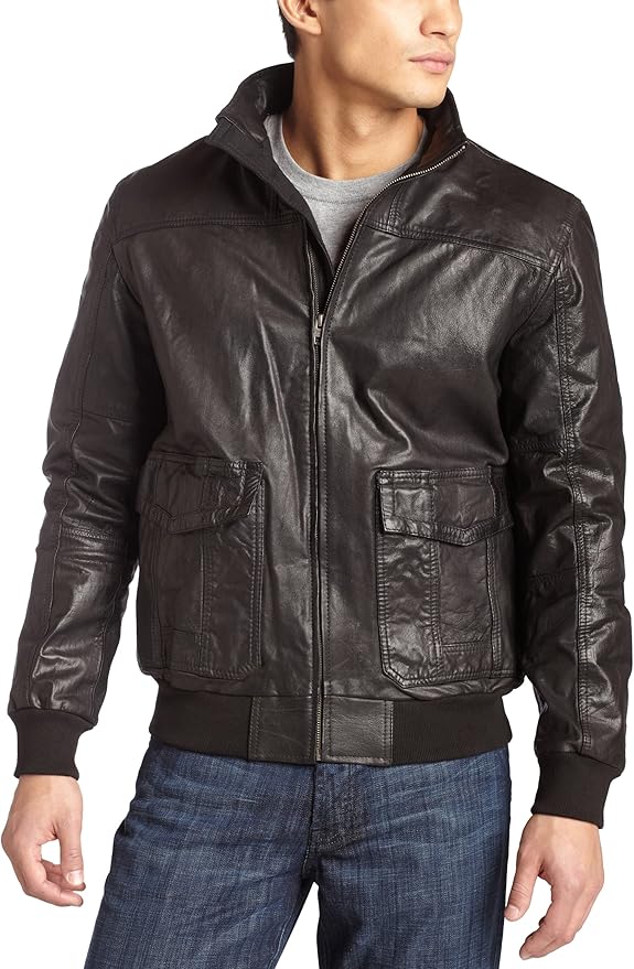 French Connection Men's Fast Washed Leather Jacket at Amazon Men’s ...