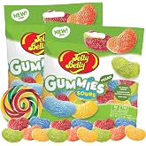 Needzo Jumbo Gummies Sours, Assorted Fruit Mix Chewy Candies, 3.5 Ounces Pack of 2