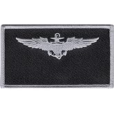 Naval Aviation Pilot Silver Wings Black Collectible Novelty Patch