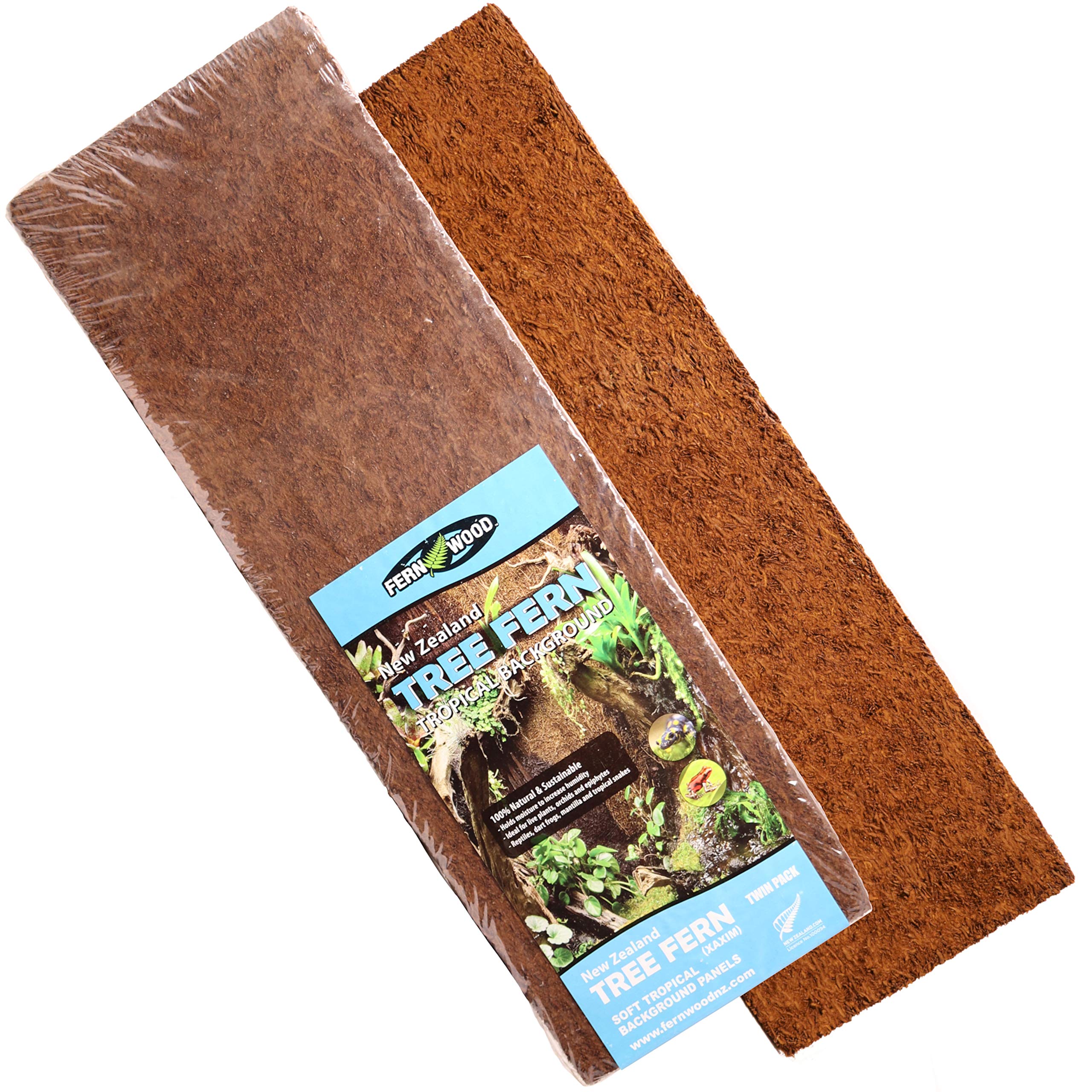 Fernwood Vivarium and Terrarium Background Panels- Made from New Zealand Tree Fern | Natural and Fibrous | for Reptile Tank Backgrounds and Vivarium Backgrounds | 18x6x.06