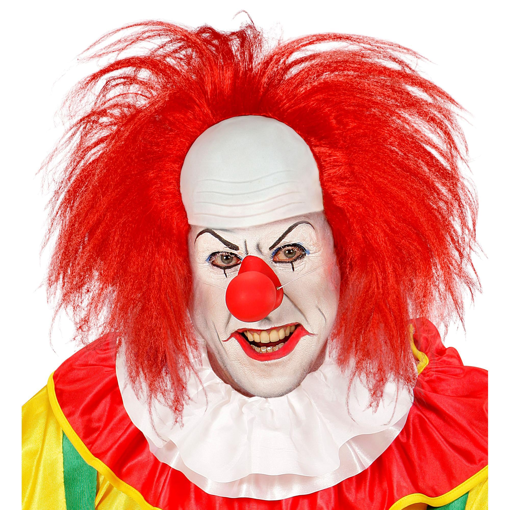 Widmann 02004 Wig Clown Bald with Red Hair, in Box, Horror, Killer, Theme Party, Halloween — image 1
