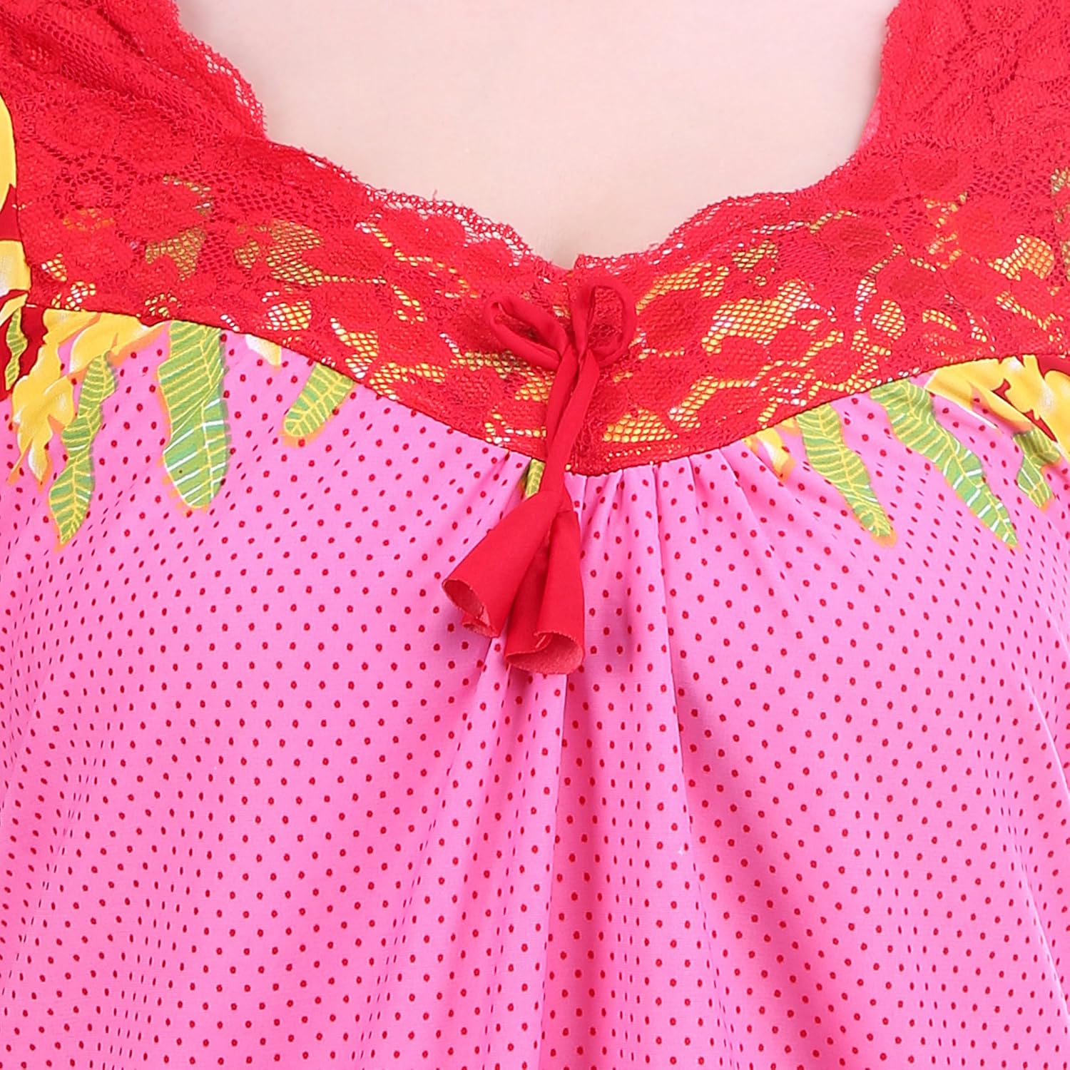 noty women's satin nighty - dotted print