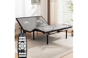 ASONLY Queen Adjustable Bed Frame with 4 Height-Adjustable Legs,Silent Upholstered Electric Smart Bed with Zero Gravity & 3D Massage,Head and Foot Incline,Nightlight,2 USB Ports,5 Minute Assembly