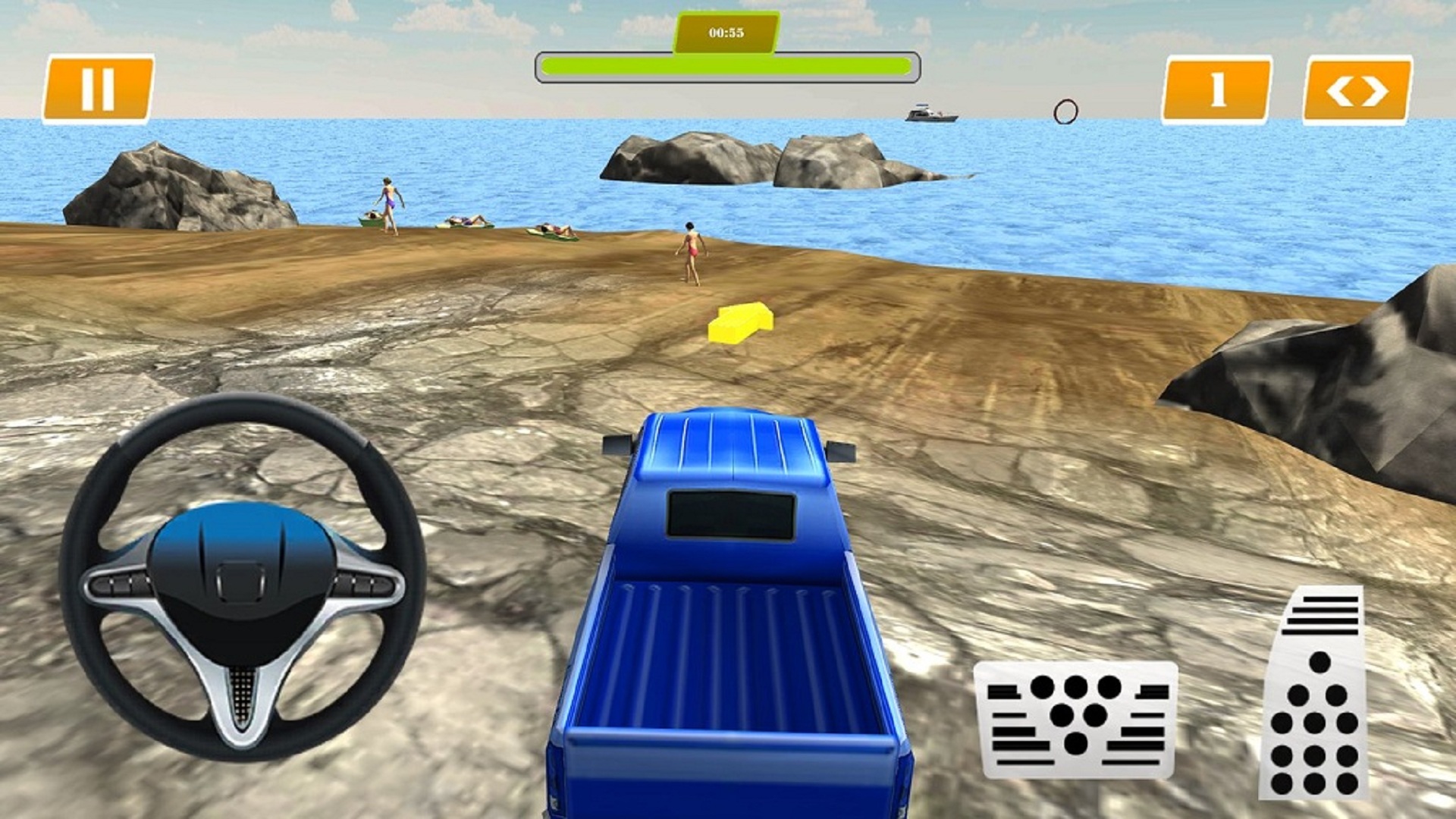 Crazy Prado Surfer Driving Floating Water Car 3D 4x4 Jeep Beach