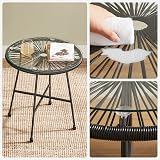 SONGMICS Garden Patio Furniture Set 3 Pieces Acapulco Chair Glass Table Black view 7