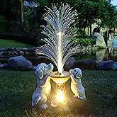 Yardancer Solar Dog Garden Statues,LED Lights Outdoor with 7 Multi-Color Changing Modes Solar Garden Decor Yard Lights Outside Patio Lawn, Gifts for Mom Grandma Women Birthday