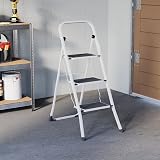 Home Vida 3 Step Ladder Heavy Duty Steel Folding Step Ladder 150kg White view 8