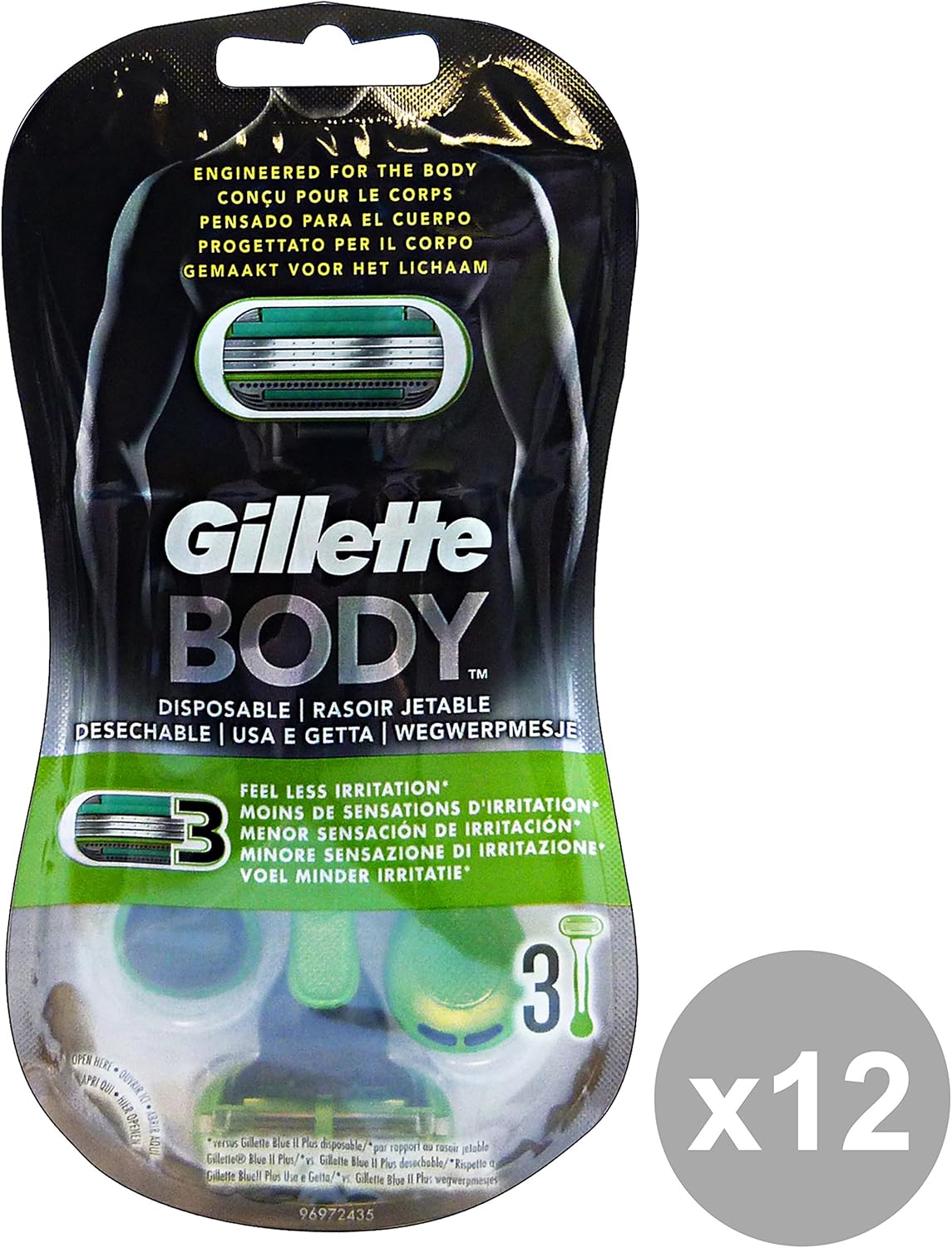 Set 12 GILLETTE BODY R&G * 3 Pezzi Prodotti per rasatura: Amazon ...